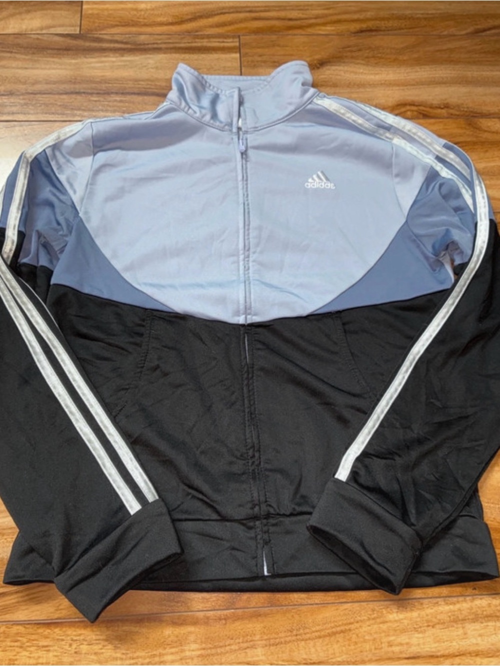Adidas Kids Black & Light Blue Track Jacket